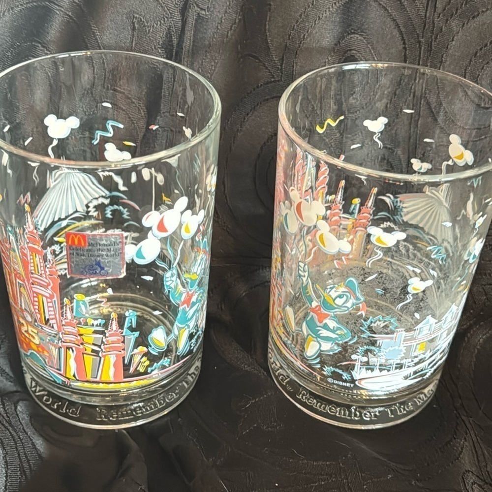 Disney X McDonalds collaboration glasses set of 2 Magic 25th Anniversary Glass